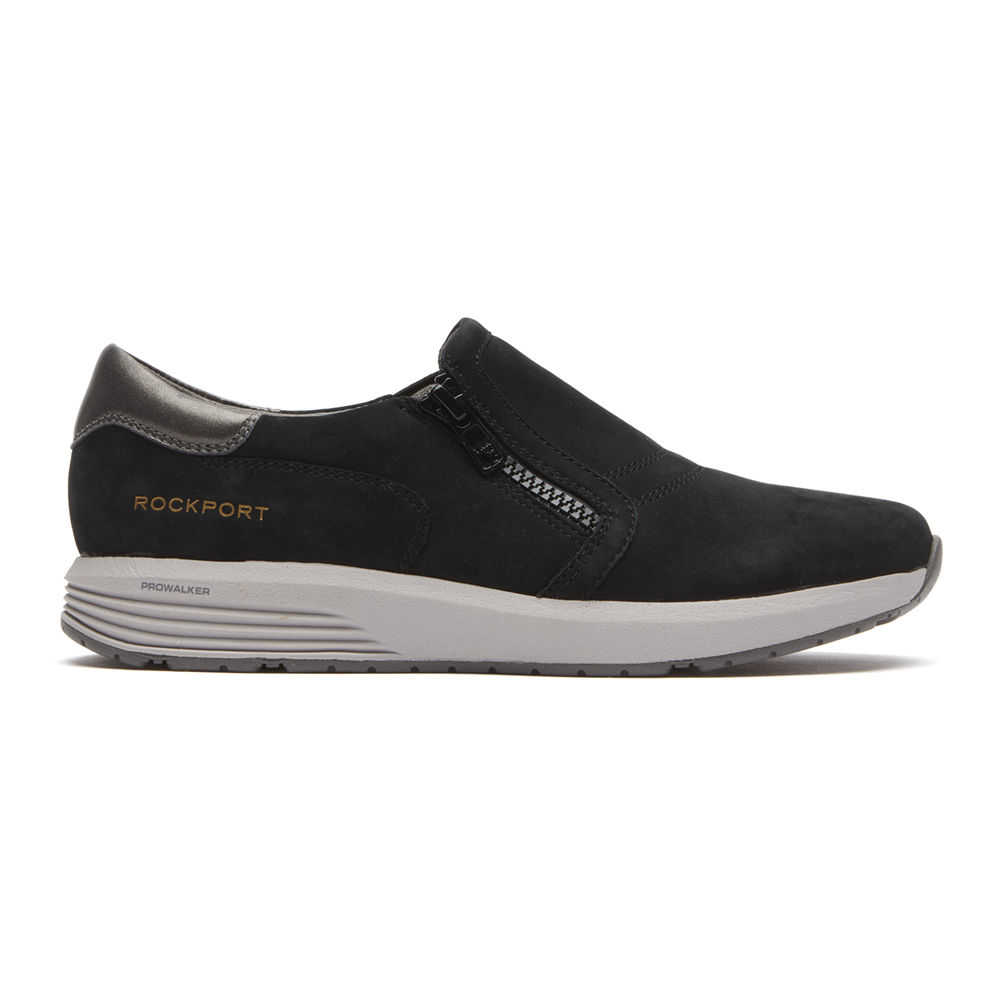 Rockport Joggesko Dame Svart - Trustride Prowalker Slip-On - BKLR46059